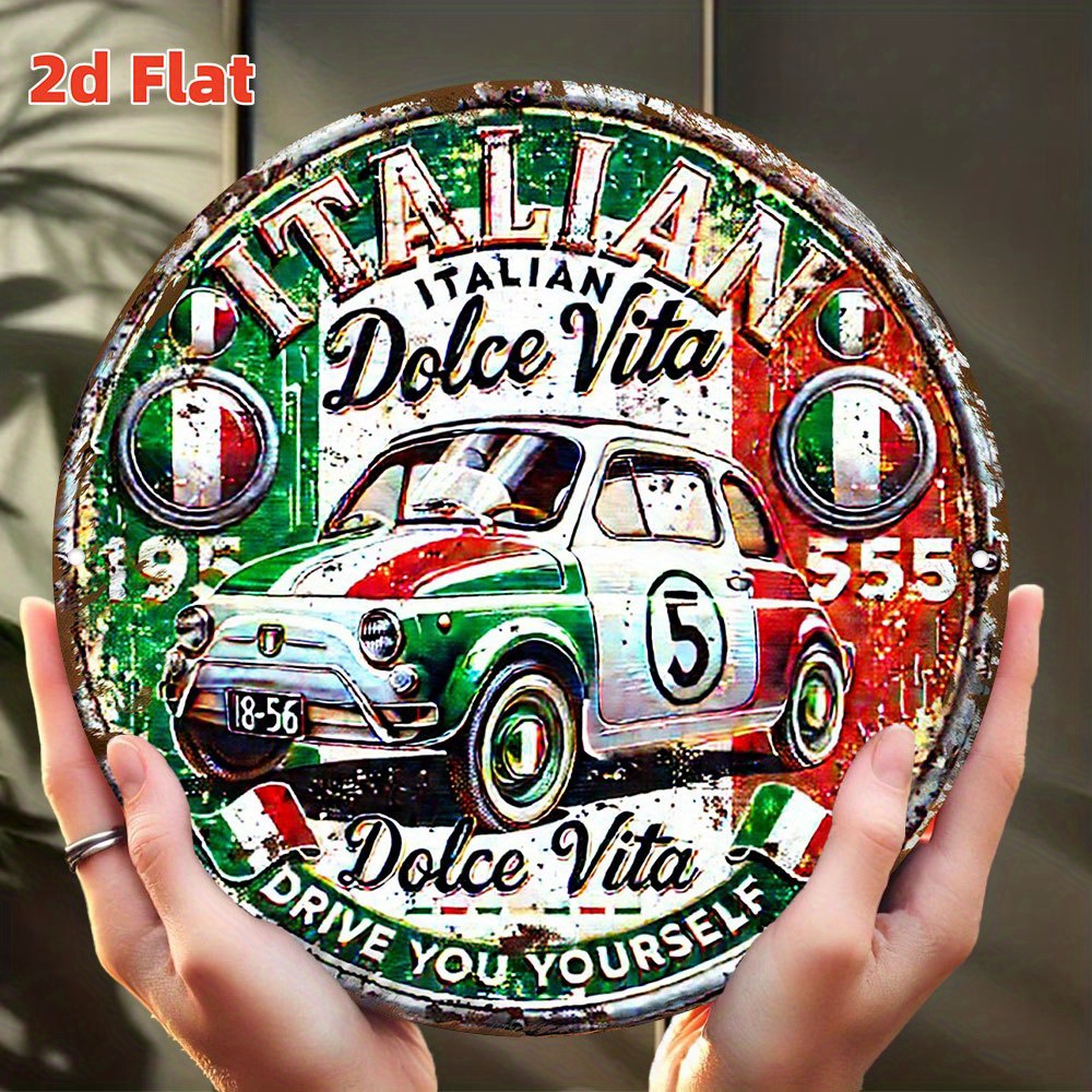 Vintage Collectible Cars - 2D Düz, İtalyan Vintage Tarzından İlham