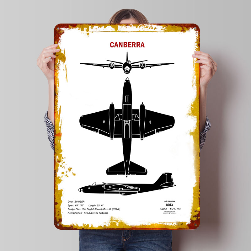 Canberra Vintage & Collectible Centre Reviews - Canberra Tanıma Teneke Plakası Posteri Özelleştirilmiş
