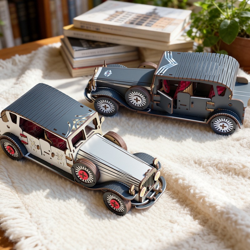 Vintage Collectible Cars - DIY 3D Ahşap Vintage Klasik Araba
