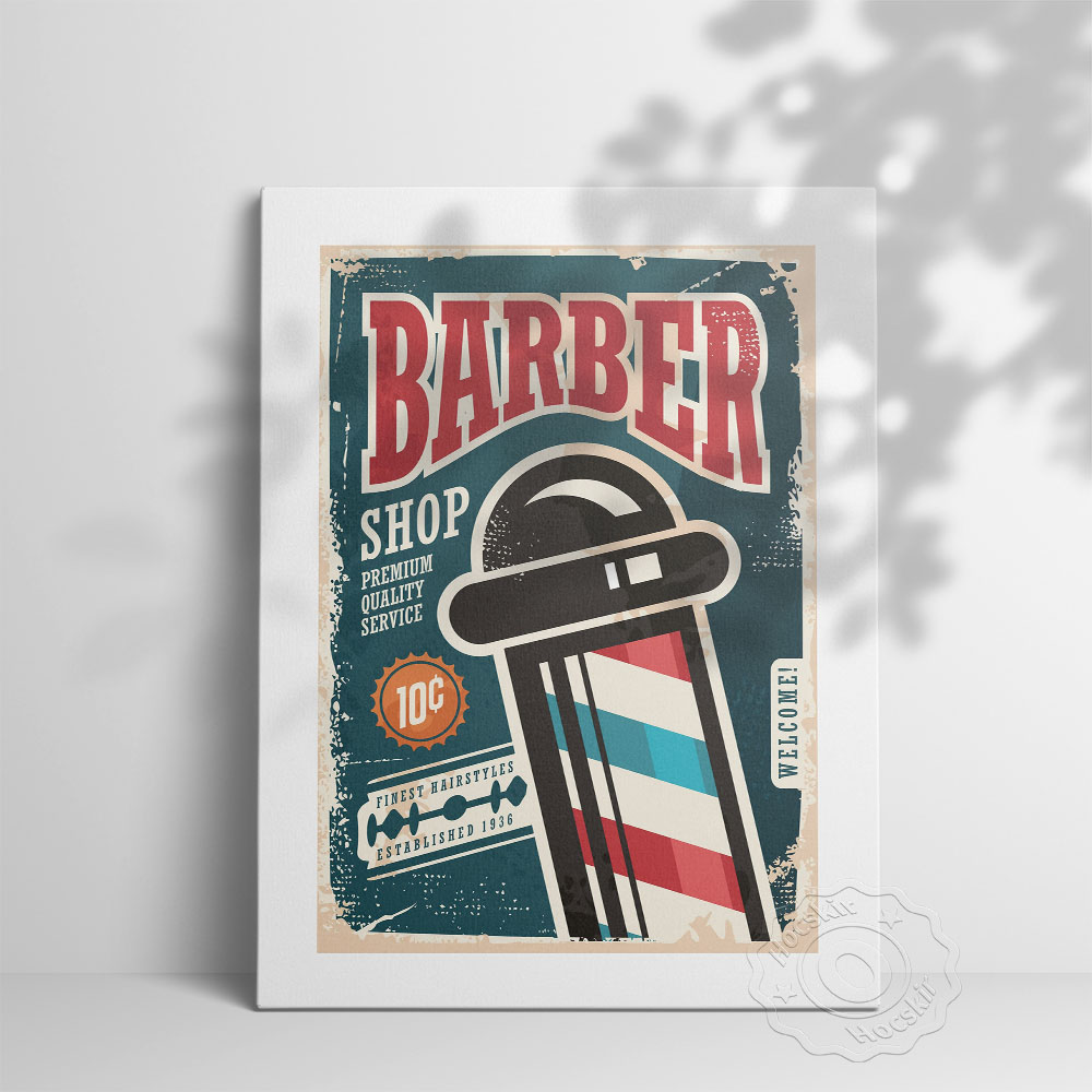 Vintage Collectible Shop - Berber Dükkanı Vintage Sanat Koleksiyonu Posteri,